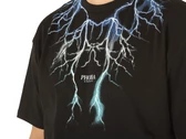  Black T-Shirt With Blue Grey Lightblue Lightning - T-Shirt uomo Phobia Archive. Disponibile in diverse taglie: l e colori nero,
