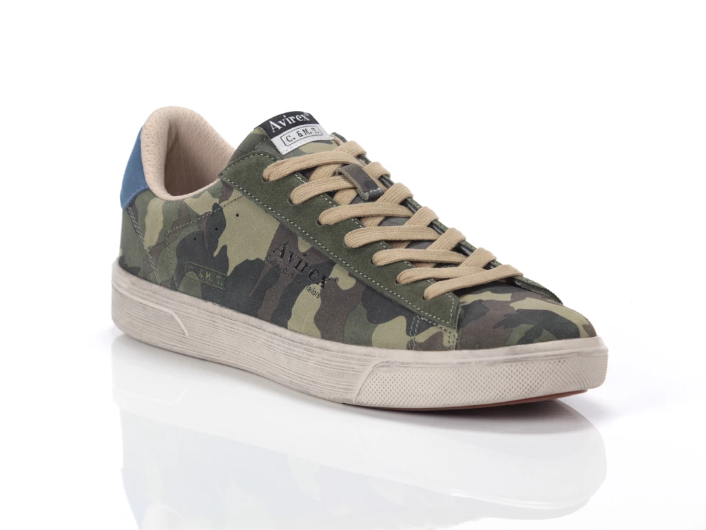  Mikel Camo Green - Sneakers uomo Avirex. Disponibile in diverse taglie: 40, 41, 42, 43 e colori marrone, verde, azzurro. YOUSPO