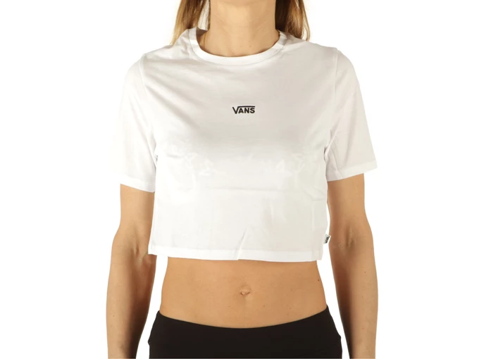  Flying V Crop Crew Sport - T-Shirt donna Vans. Disponibile in diverse taglie: l, m, s, xs e colori bianco, nero. YOUSPORTY.