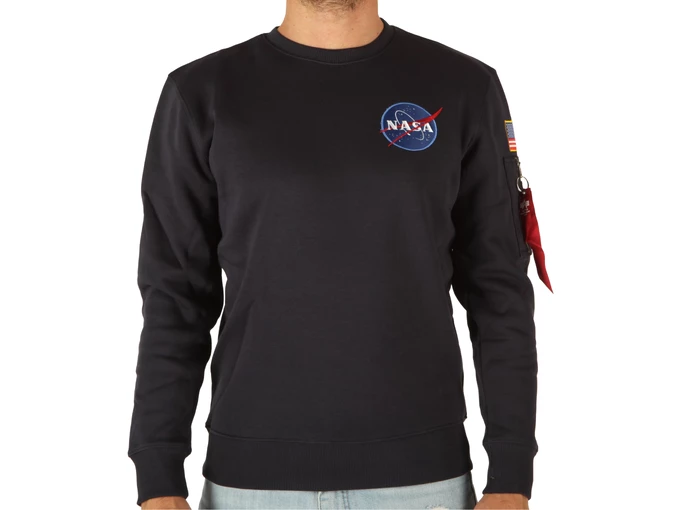  Space Shuttle Sweater - Felpe uomo Alpha Industries. Disponibile in diverse taglie: s e colori blu navy, azzurro. YOUSPORTY.