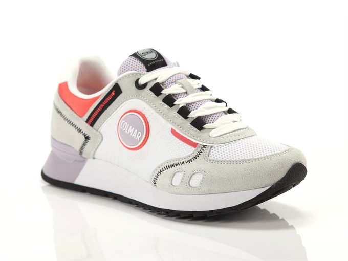  Travis Sport Colors 128 White Lilac Coral - Sneakers donna Colmar. Disponibile in diverse taglie:  e colori corallo, lilla, bia