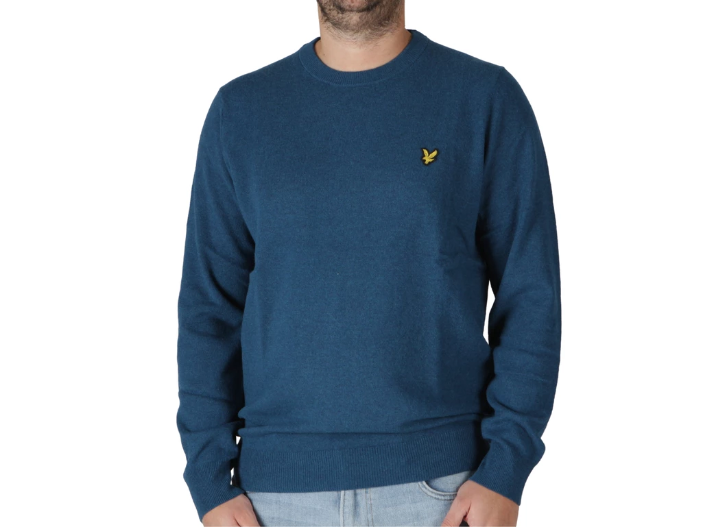  Lambswool Blend Crew Neck Jumper Apres Navy marl - Felpe uomo Lyle & Scott. Disponibile in diverse taglie: l, m, s, xl e colori
