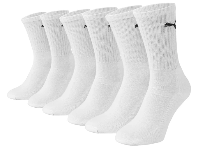  Crew Sock 6 Pairs - Calzini unisex Puma. Disponibile in diverse taglie: 40, 41, 42, 39 e colori bianco, nero. YOUSPORTY.