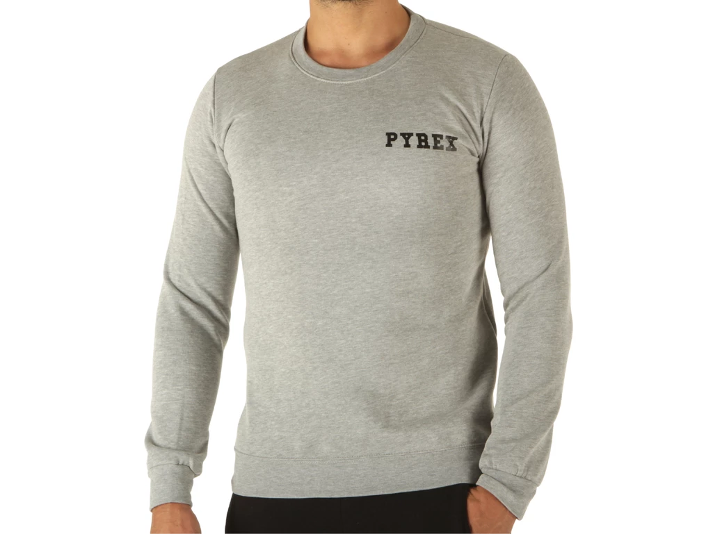 Pyrex Maglia Girocollo Uomo Felpa Grigio Chiaro Melange homme 21IPB42784 GRI