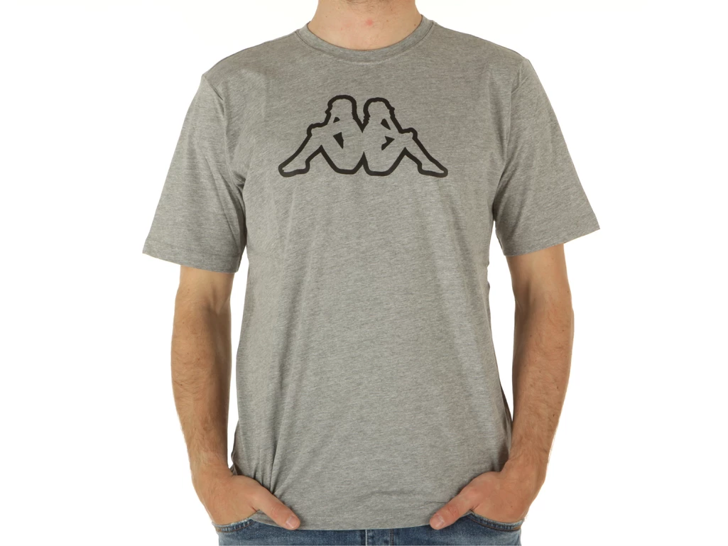  Cromen Logo Tee Grey MD Black - T-Shirt uomo Kappa Authentic. Disponibile in diverse taglie: l, m, s, xl e colori grigio, nero.