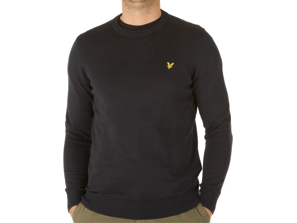  Crew Neck Cotton Jumper Dark Navy - Felpe uomo Lyle & Scott. Disponibile in diverse taglie: xl e colori blu. YOUSPORTY.