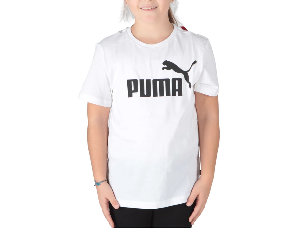 Ess Logo Tee B - T-Shirt bambino Puma. Disponibile in diverse taglie:  e colori bianco, nero. YOUSPORTY.