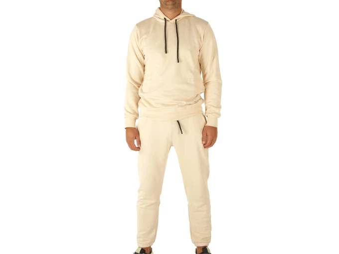  Completo In Felpa Maglia Cappuccio Pantalone Off White - Tuta uomo Pyrex. Disponibile in diverse taglie: l, s e colori beige. Y