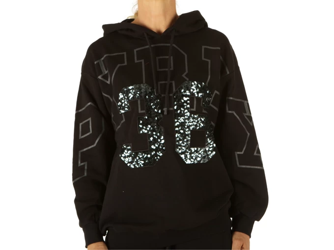  Maglia Cappuccio In Felpa Donna Nero - Felpe donna Pyrex. Disponibile in diverse taglie: s e colori nero. YOUSPORTY.