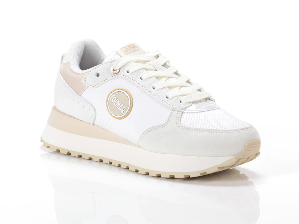  Travis Authentic High Outsole White Silver - Sneakers donna Colmar. Disponibile in diverse taglie: 40 e colori rosa, grigio, bi