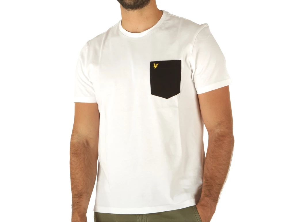 Lyle & Scott Contrast Pocket T-Shirt White Jet Black man TS831VOG W104
