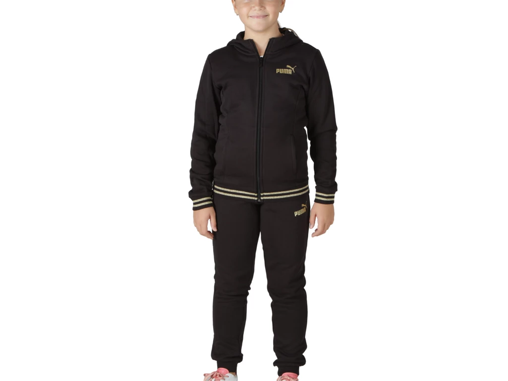  ESS+ Glitter FZ Hood - Tuta bambina Puma. Disponibile in diverse taglie: 10y, 11y, 12y, 13y, 14y, 15y, 16y, 9y e colori oro, ne