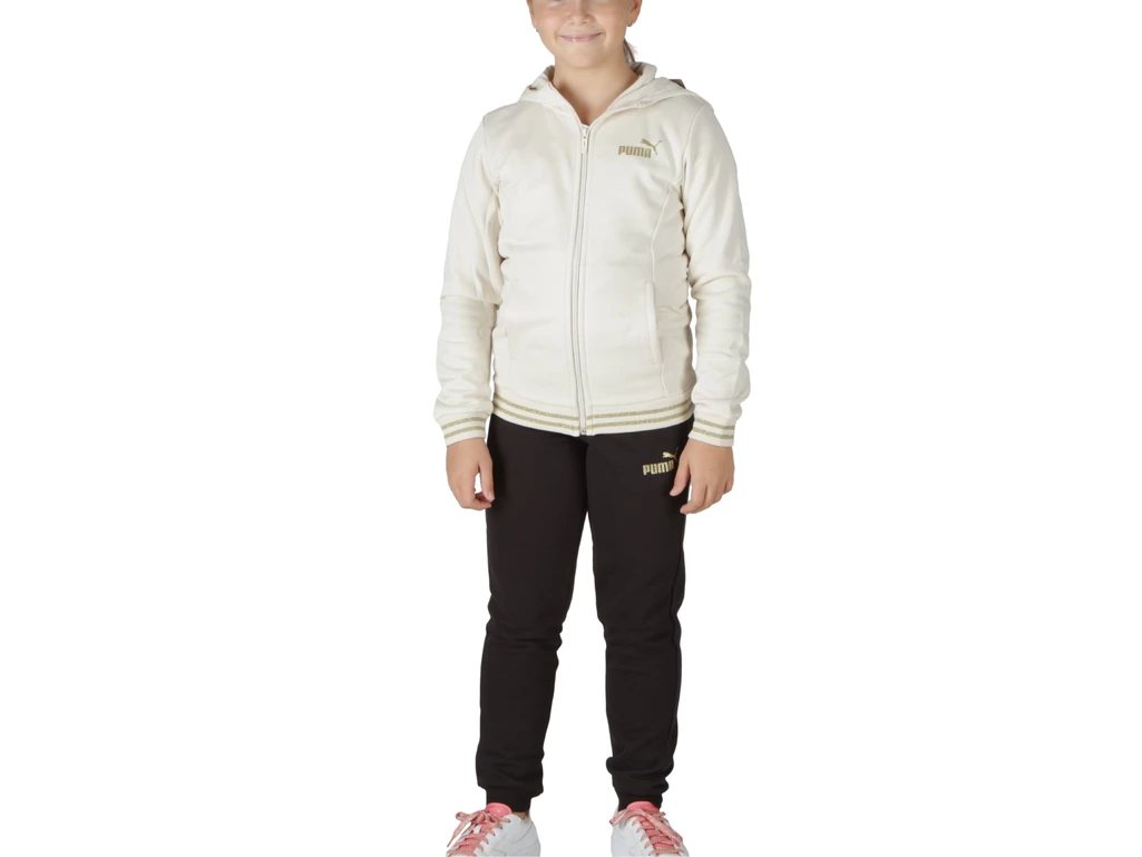  ESS+ Glitter FZ Hood - Tuta bambina Puma. Disponibile in diverse taglie: 10y, 11y, 12y, 13y, 14y, 15y, 16y, 9y e colori bianco 