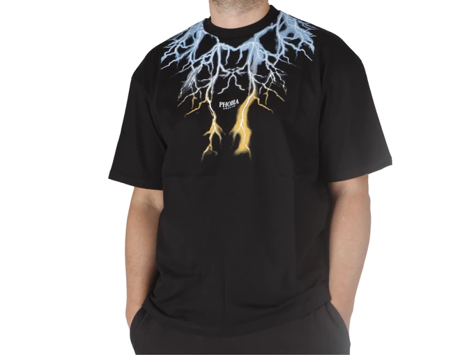 Phobia Archive Black T-shirt Bicolor Lightning hombre PH00540 