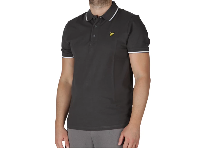 Lyle & Scott Tipped Polo Shirt Gun Metal White hombre SP1524VOG X168 