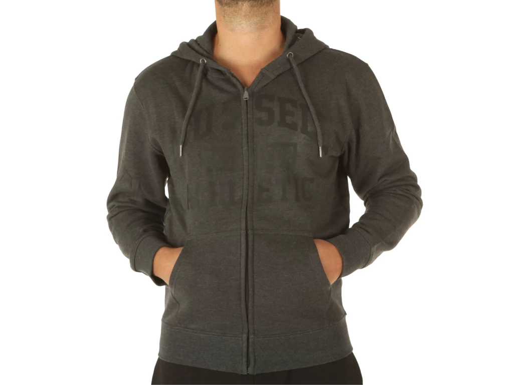  Zip Through Hoody Est 1902 - Felpe uomo Russell Athletic. Disponibile in diverse taglie: l, m, s e colori grigio. YOUSPORTY.
