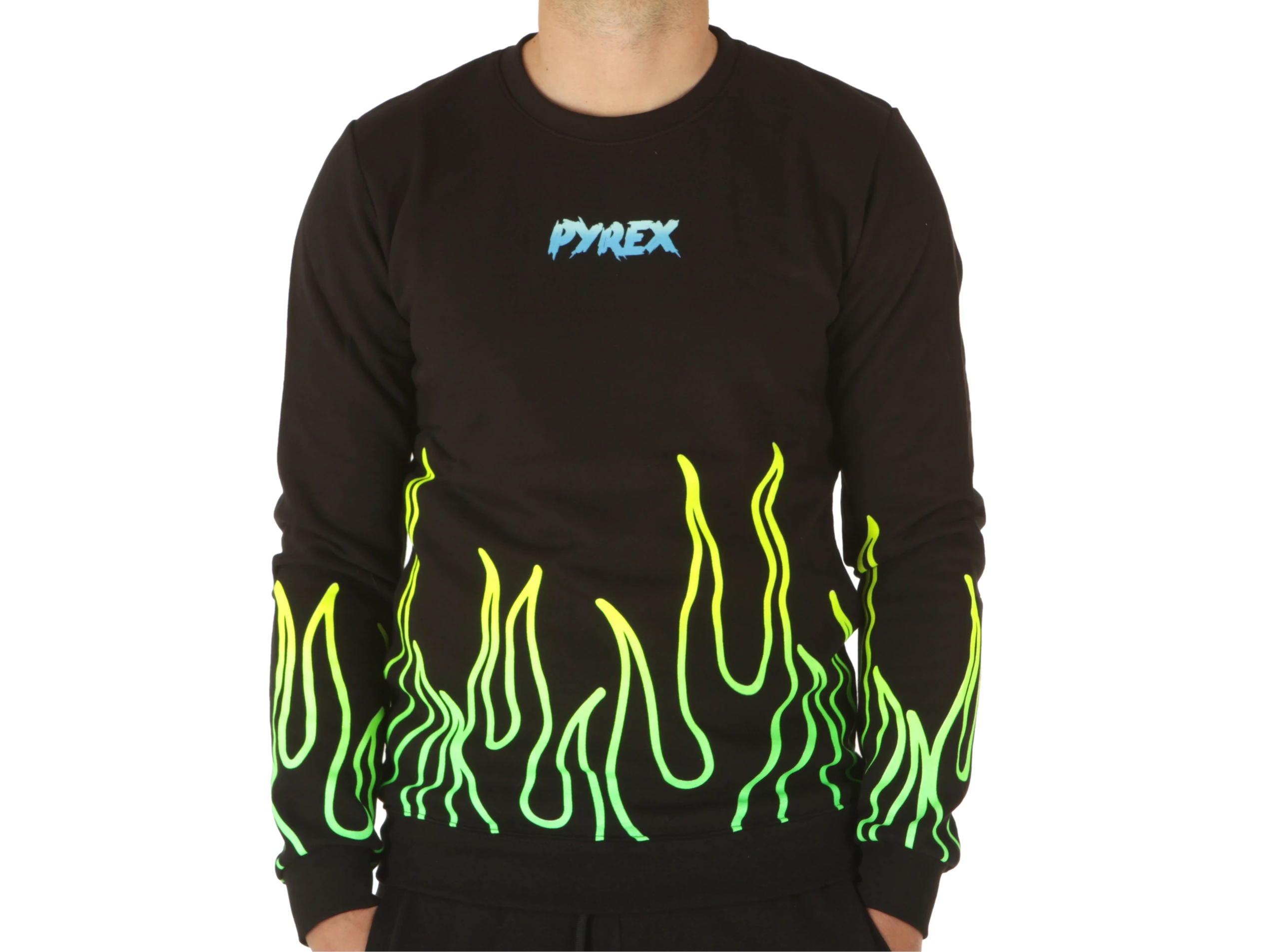 Pyrex Maglia Pyrex Felpa Uomo Pyrex 43800 NERO/GIALLO FLUO