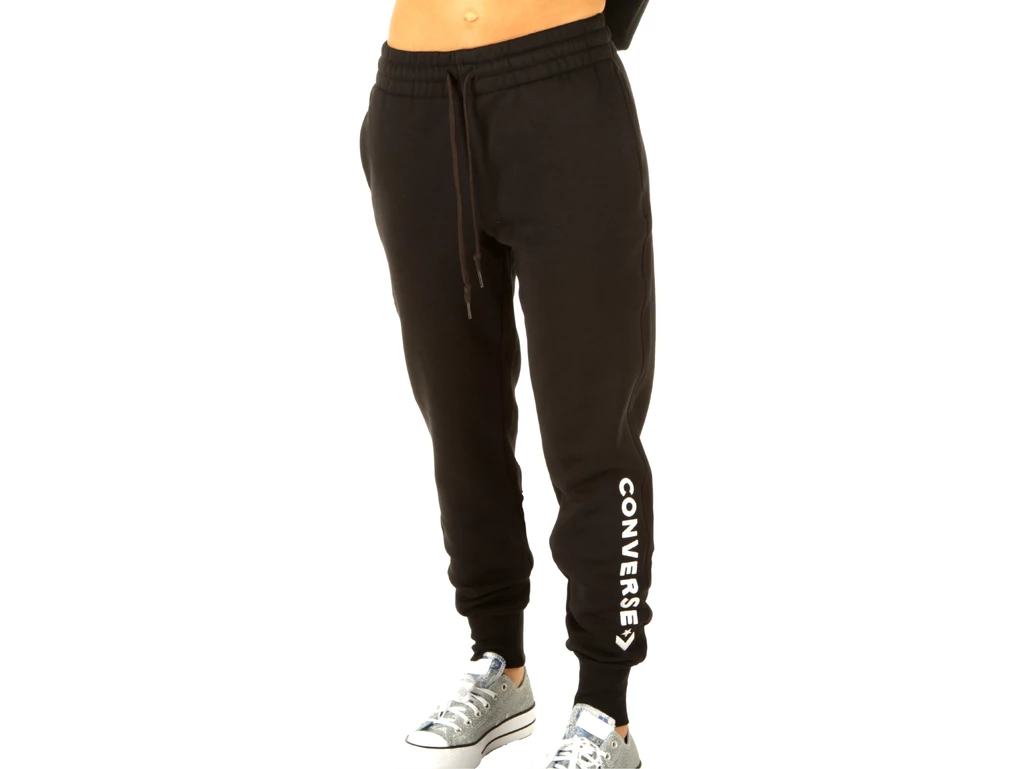  Embroidered Fleece Pant - Pantaloni donna Converse. Disponibile in diverse taglie: m, s, xs e colori bianco, nero. YOUSPORTY.