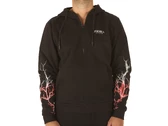Phobia Archive Black Zip Hoodie With Red And Gret Light On Sleeves homme