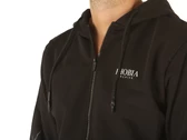 Phobia Archive Black Zip Hoodie With Red And Gret Light On Sleeves homme