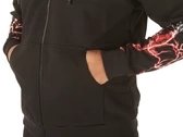 Phobia Archive Black Zip Hoodie With Red And Gret Light On Sleeves homme