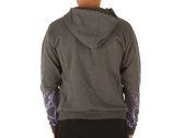 Phobia Archive Grey Zip Hoodie With Purple Lightning On Sleeves homme PH00027PU
