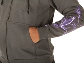 Phobia Archive Grey Zip Hoodie With Purple Lightning On Sleeves homme PH00027PU