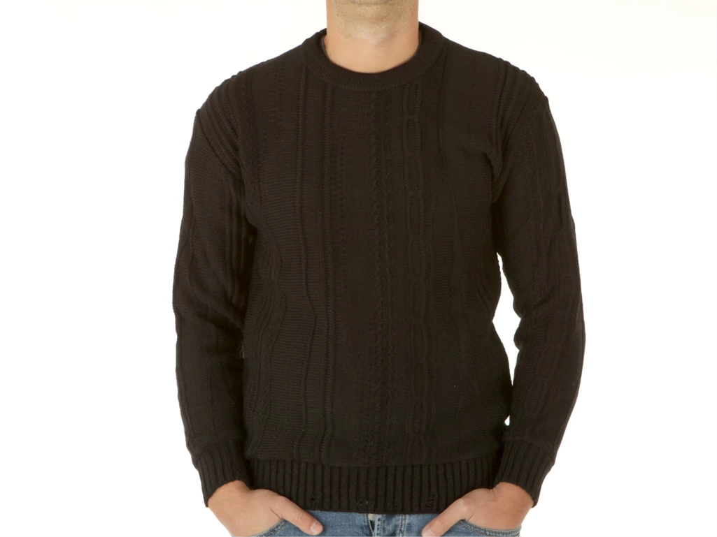  Girocollo Jacquard Nero - Felpe uomo Berna. Disponibile in diverse taglie: l, m e colori nero. YOUSPORTY.