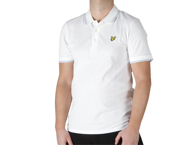 Lyle & Scott Tipped Polo Shirt White Light Blue man SP1524VOG W533