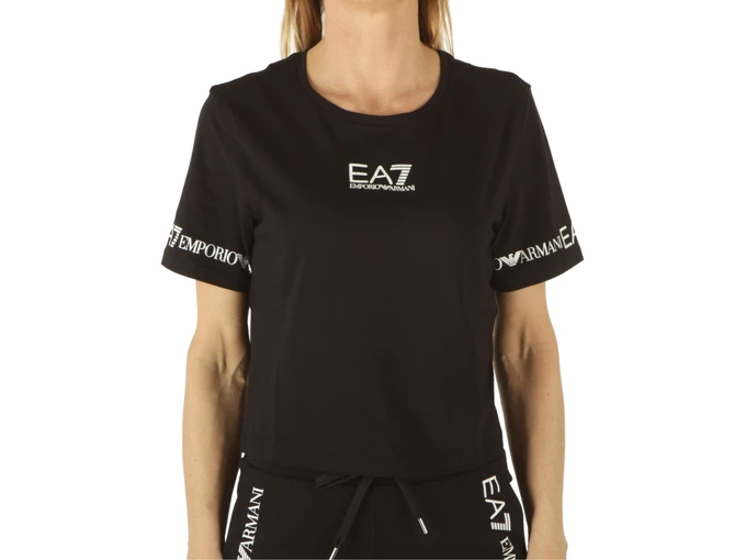 Emporio Armani T-Shirt Bianco Nero mujer 3LTT08 TJCRZ 1200 