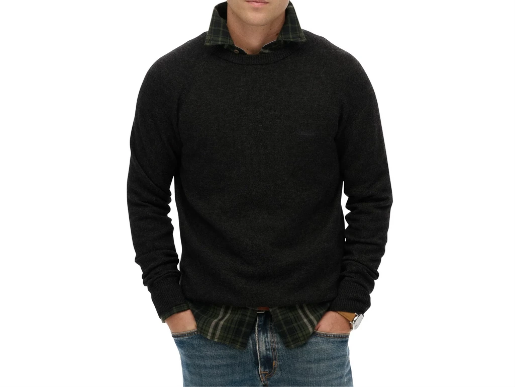  Wool Blend Jumper - Felpe uomo Superdry. Disponibile in diverse taglie: l, m, s, xl e colori grigio scuro. YOUSPORTY.