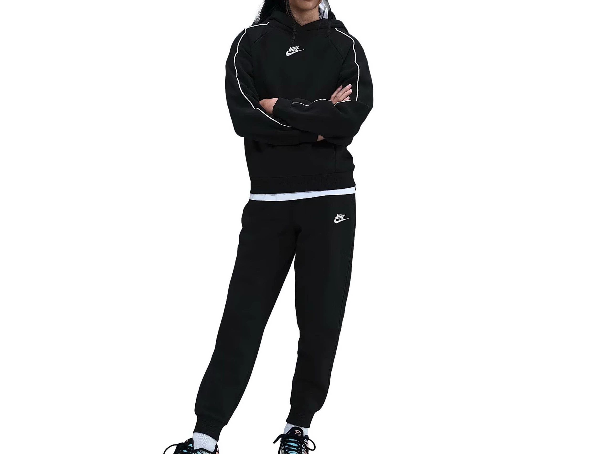 Nike K NSW CLUB FLC HDY TRACKSUIT junior HQ9318 010 | YOUSPORTY