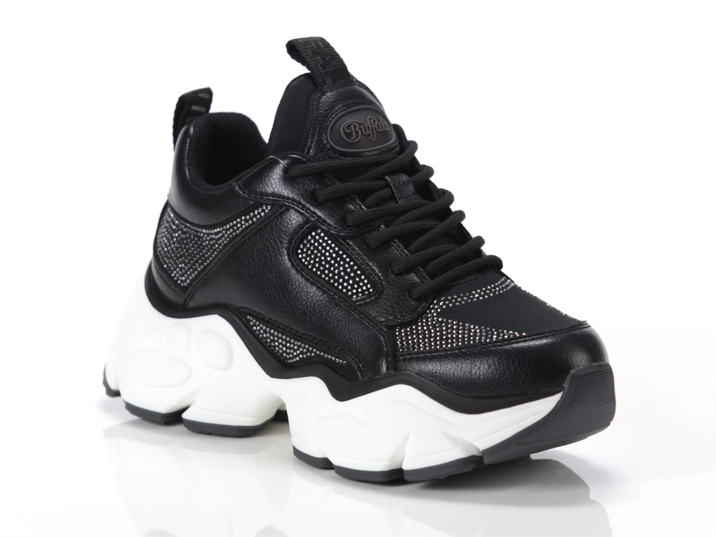 Buffalo Binary Athena Glam-vegan nappa/glitter-black woman 1636088