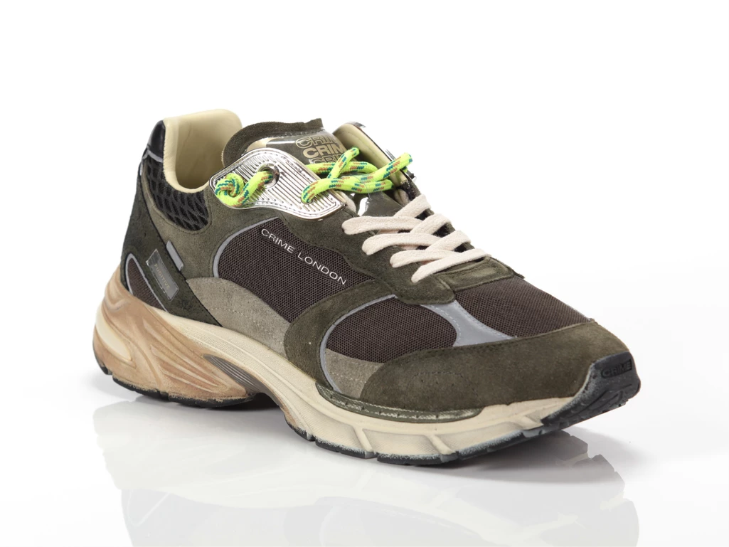  CRIME FUGITIVE 9094 - Sneakers uomo Crime London. Disponibile in diverse taglie: 40, 41, 42, 43, 44 e colori marrone, verde. YO