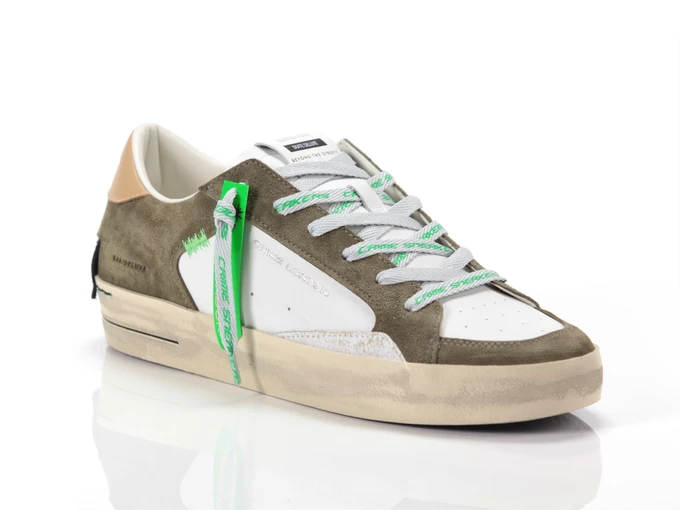  CRIME SK8 DELUXE - Sneakers uomo Crime London. Disponibile in diverse taglie: 46, 40, 41, 42, 43, 44, 45 e colori bianco, marro