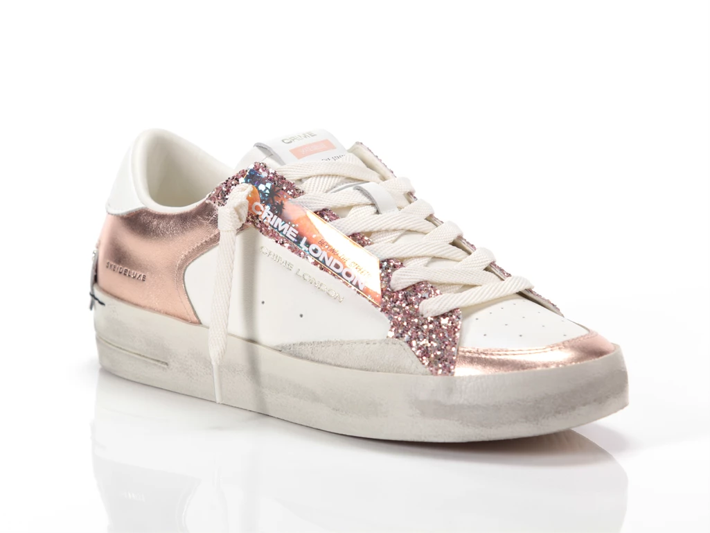  CRIME SK8 DELUXE - Sneakers donna Crime London. Disponibile in diverse taglie: 40, 41, 36, 37, 38, 39 e colori rosa, bianco. YO