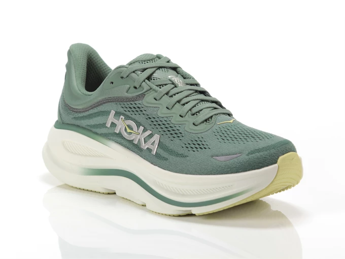  Bondi 9 - Trekking uomo Hoka. Disponibile in diverse taglie: 46, 41, 42, 43, 44, 45 e colori beige, verde. YOUSPORTY.