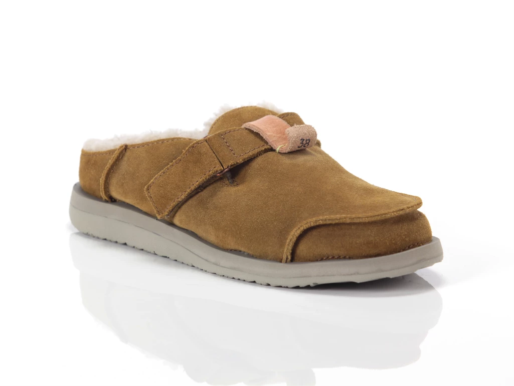 Satorisan Uwabaki Clog Strap Suede Mid Brown femme 120113 MID BROWN