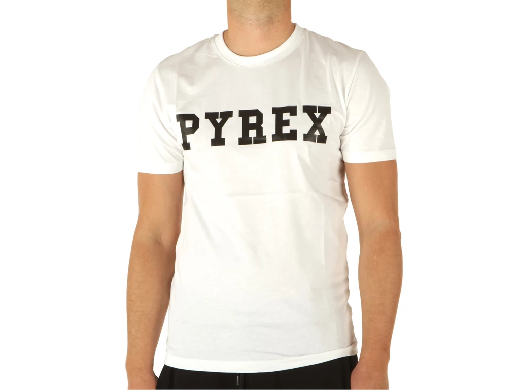  T-Shirt In Jersey Uomo Bianco Stampa Nera - T-Shirt uomo Pyrex. Disponibile in diverse taglie: s e colori bianco, nero. YOUSPOR