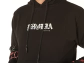 Phobia Archive Black Hoodie With Red And Grey Light On Sleeves hombre