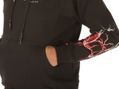 Phobia Archive Black Hoodie With Red And Grey Light On Sleeves hombre