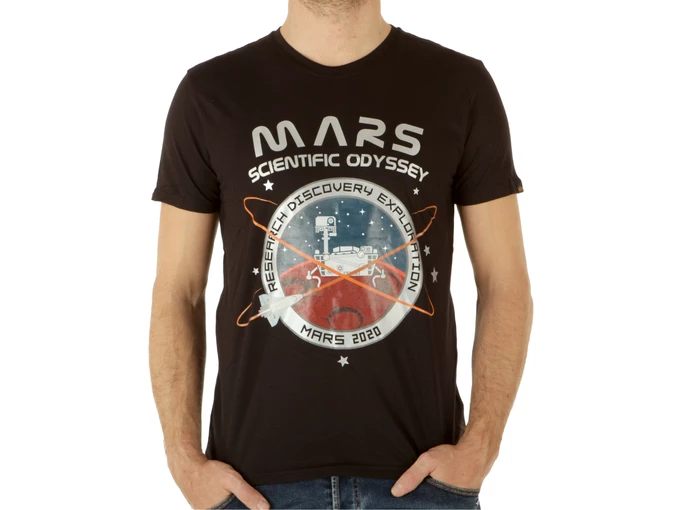  Mission to Mars T Black - T-Shirt uomo Alpha Industries. Disponibile in diverse taglie: l e colori argento, nero. YOUSPORTY.