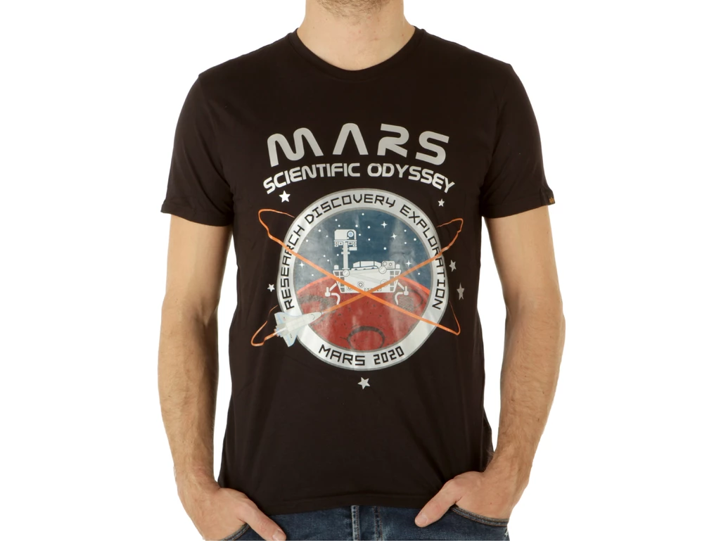  Mission to Mars T Black - T-Shirt uomo Alpha Industries. Disponibile in diverse taglie: l e colori argento, nero. YOUSPORTY.