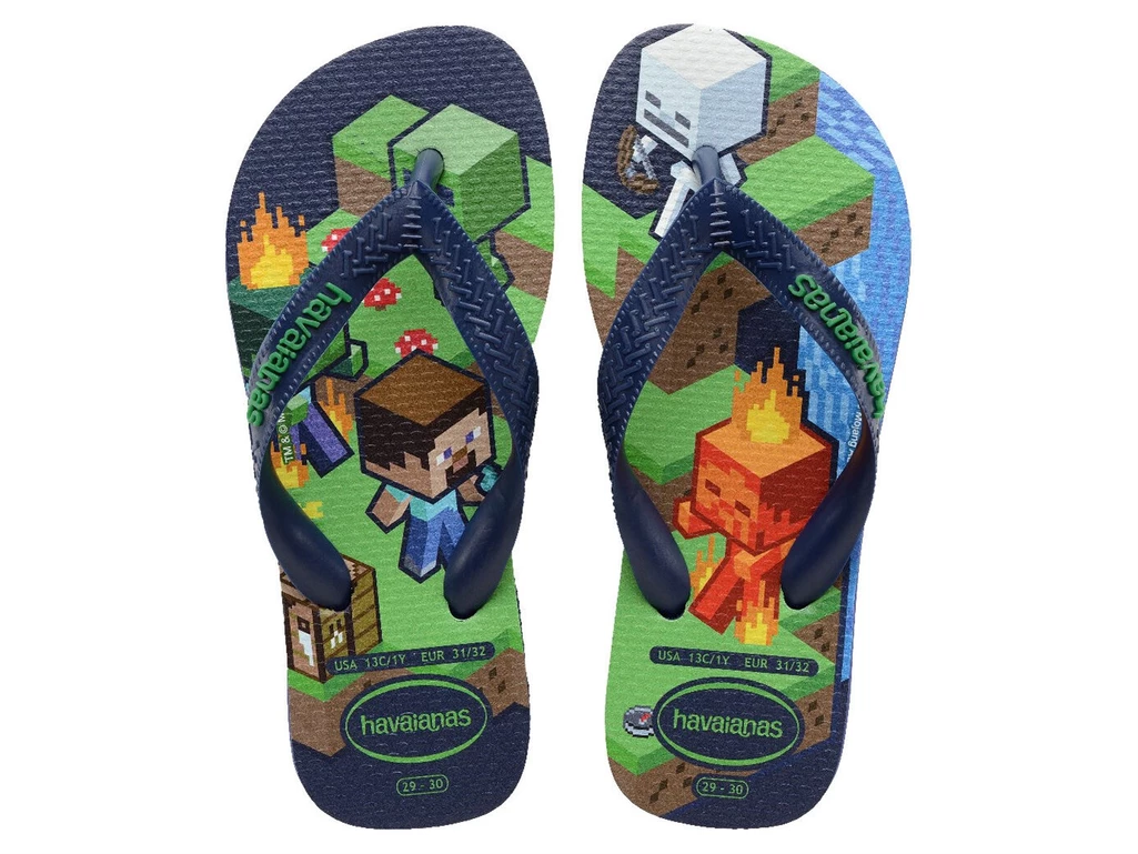  Havaianas KIDS MINECRAFT - Infradito donna/ragazzi Havaianas. Disponibile in diverse taglie: 29, 30 e colori blu, verde. YOUSPO