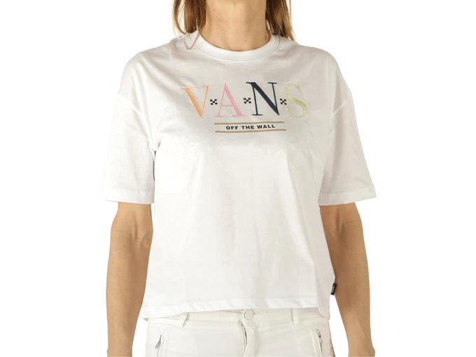  Burn Slow - T-Shirt donna Vans. Disponibile in diverse taglie: xs e colori bianco. YOUSPORTY.