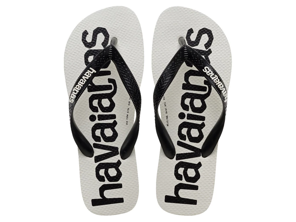  Top Logomania 2 - Infradito unisex Havaianas. Disponibile in diverse taglie: 48, 43, 44, 47 e colori bianco, nero. YOUSPORTY.