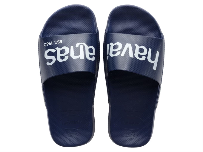  HAV. SLIDE CL.LOGOMANIA - Infradito uomo Havaianas. Disponibile in diverse taglie: 43, 44 e colori blu scuro. YOUSPORTY.