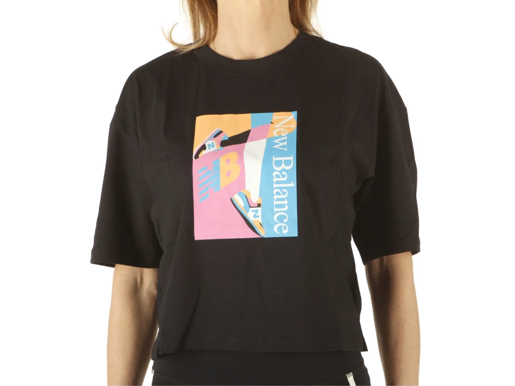 New Balance Essentials Celebrate Tee, Taglia M Donna Colore Nero