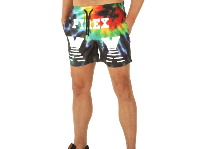  Boxer Medio Tie Die Bianco - Costumi uomo Pyrex. Disponibile in diverse taglie: m e colori rosso, nero, verde. YOUSPORTY.