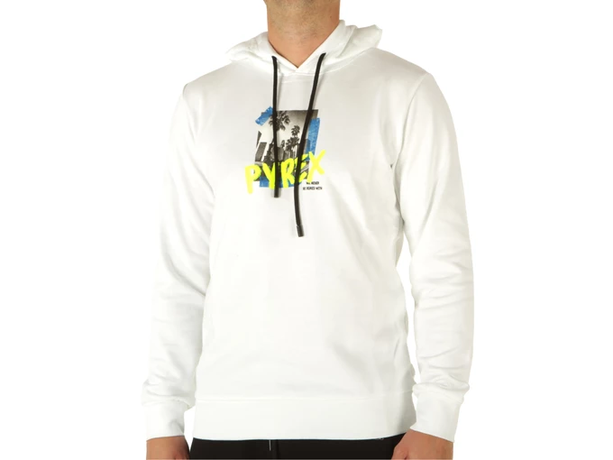  Maglia Cappuccio In Felpa Uomo Bianco - Felpe uomo Pyrex. Disponibile in diverse taglie: l, s e colori bianco. YOUSPORTY.